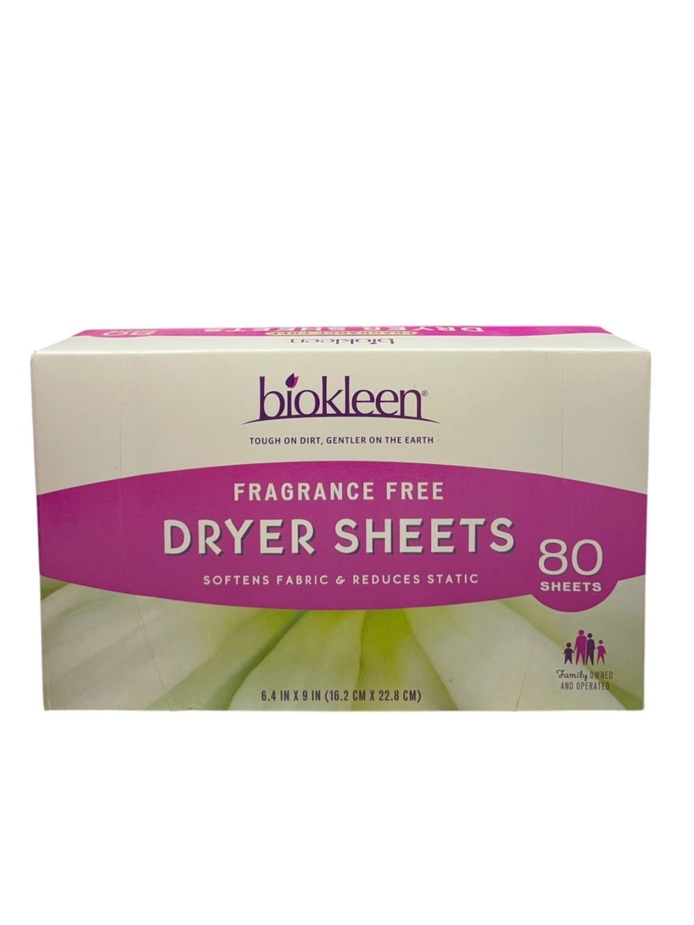 Biokleen Laundry Dryer Sheets FRAGRANCE FREE Fabric Softener Reduces Static 80